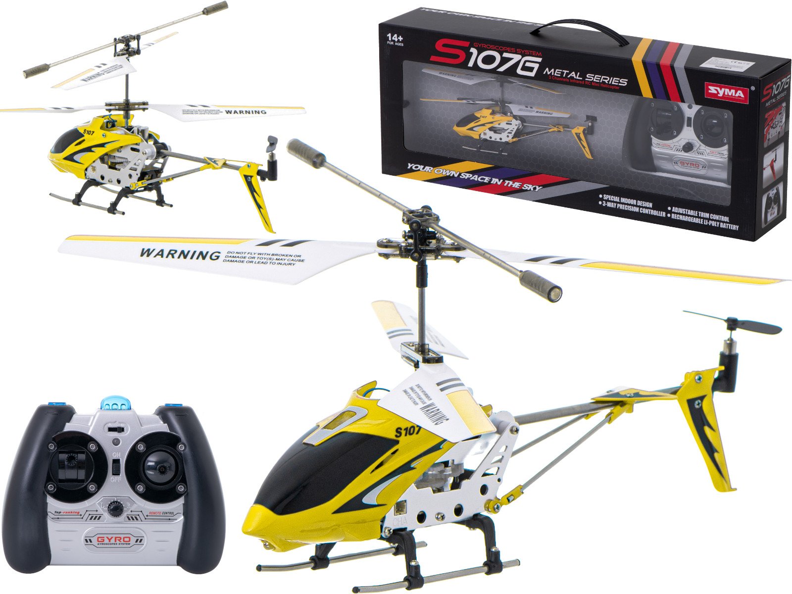 Syma S107G R/C Rotaļu Helikopters S107G-YE (5903039762268) Radiovadāmā rotaļlieta