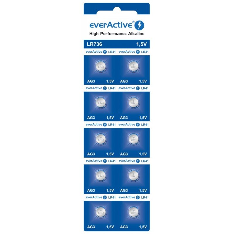 EverActive Alkaline LR736 AG3 / LR41 / 1.5V Baterijas (10gab.) EVAG3 (5902020523314) Baterija