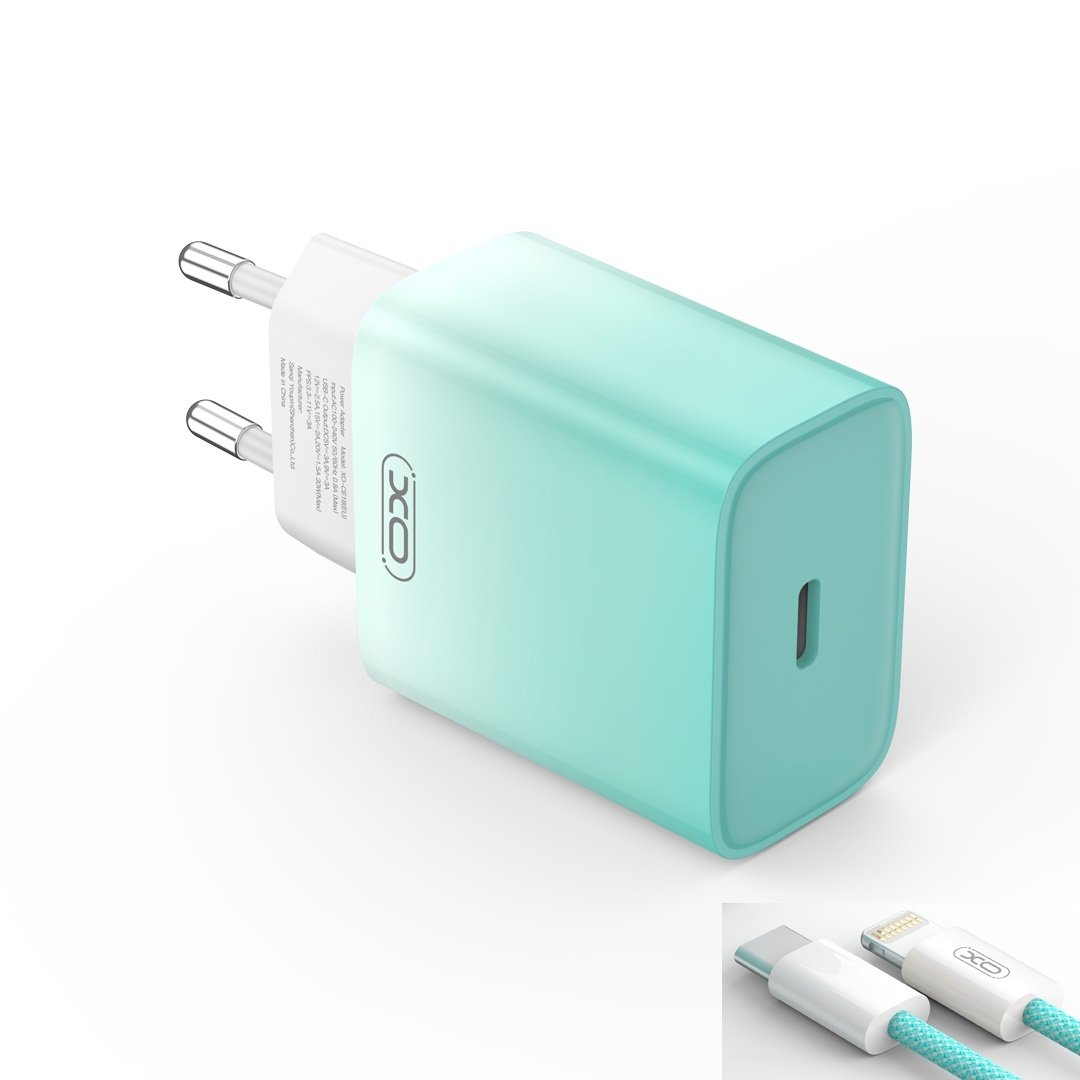 XO CE18 PD Tīkla Lādētājs 30W ar USB-C - Lightning Vads 1m CE18-GE-2 (6920680851737) iekārtas lādētājs