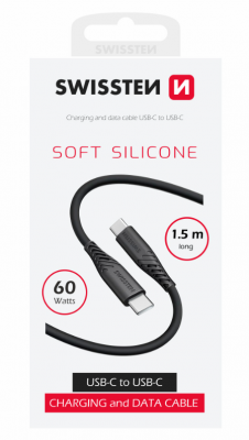 Swissten Soft Silicone Kabelis USB-C / USB-C / 1.5m / 60w USB kabelis