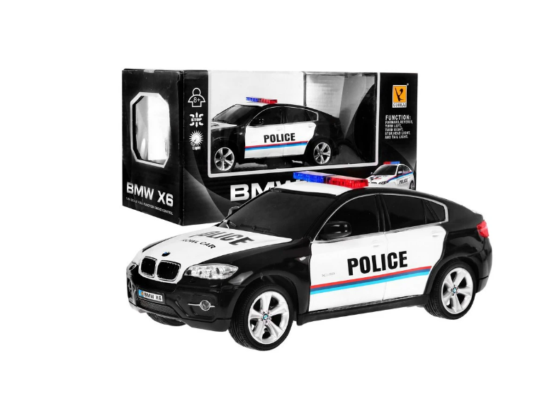 RoGer R/C BMW X6 Policija Rotaļu Mašīna  1:24 ZRC.866-2404P (4752168121276) Radiovadāmā rotaļlieta