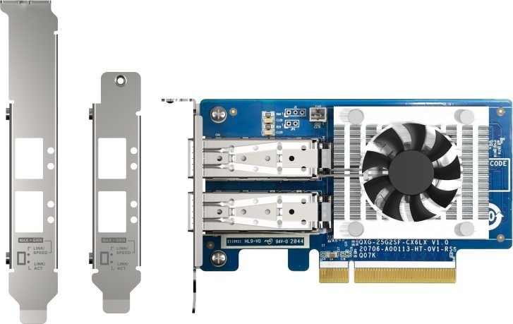 QNAP Dual-port SFP28 25GbE network piederumi cietajiem diskiem HDD