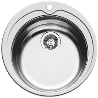 Pyramis Kiba 1B steel sink 100053701 smooth polished, 1 bowl, 48.5 cm diameter, silver Izlietne