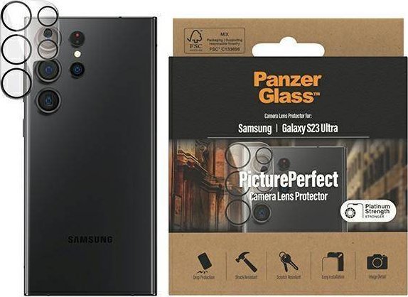 PanzerGlass Szklo hartowane na aparat do Samsunga Galaxy S23 Ultra PanzerGlass Picture Perfect 441 (5711724004414) aizsardzība ekrānam mobilajiem telefoniem