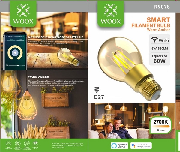 Woox SMART ZAROWKA RETRO LED 6W E27 FILAMENTOWA