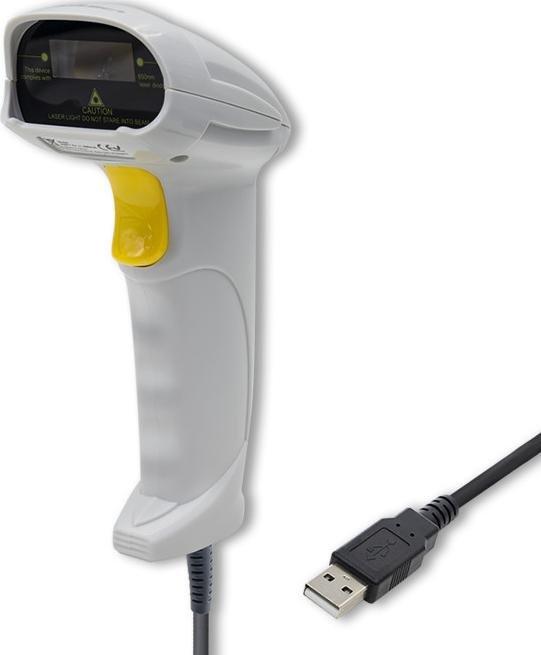 Qoltec 50877 Laser scanner 1D | USB | White svītru koda lasītājs