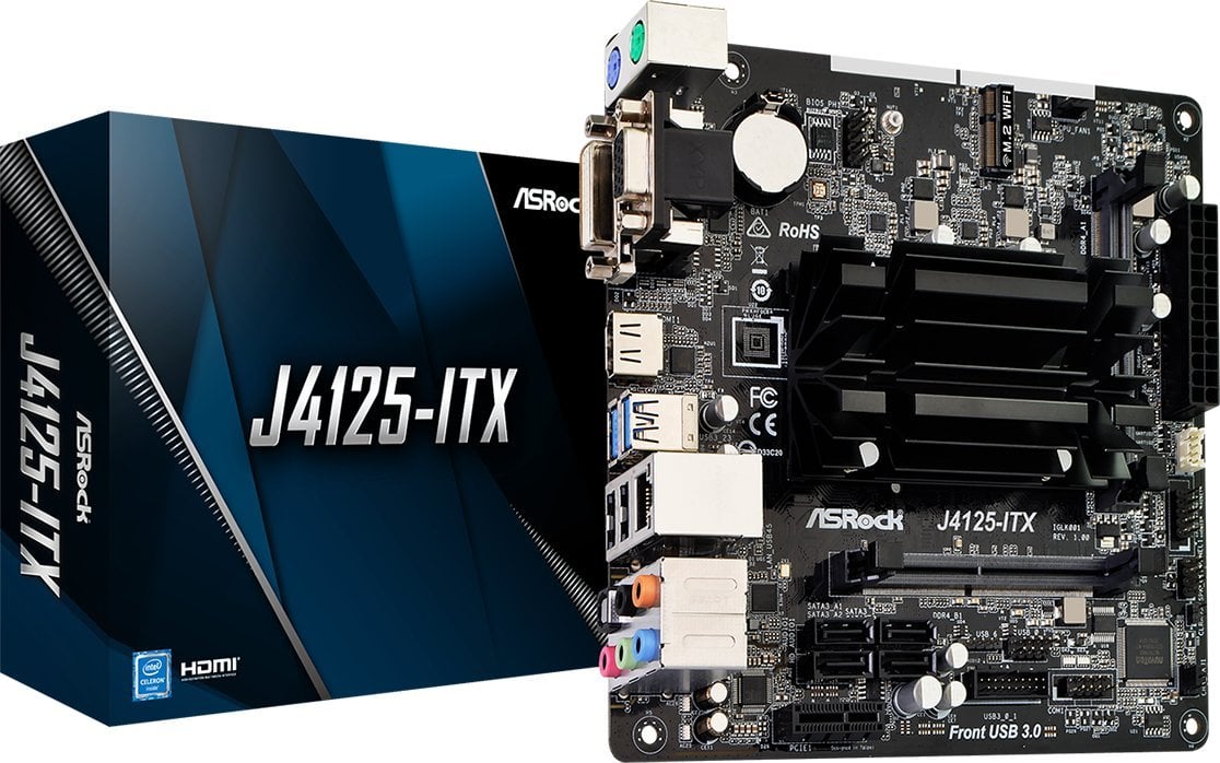 ASRock J4125-ITX - Motherboard - Mini-ITX - Intel Celeron J4125 4710483930522 pamatplate, mātesplate