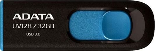 Adata UV128 32GB USB3, Capless, Retractable, Black & Blue USB Flash atmiņa