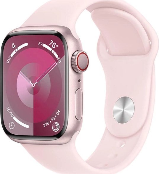 Watch Series 9 GPS + Cellular 41mm Pink Aluminium Case with Light Pink Sport Band - M/L Viedais pulkstenis, smartwatch