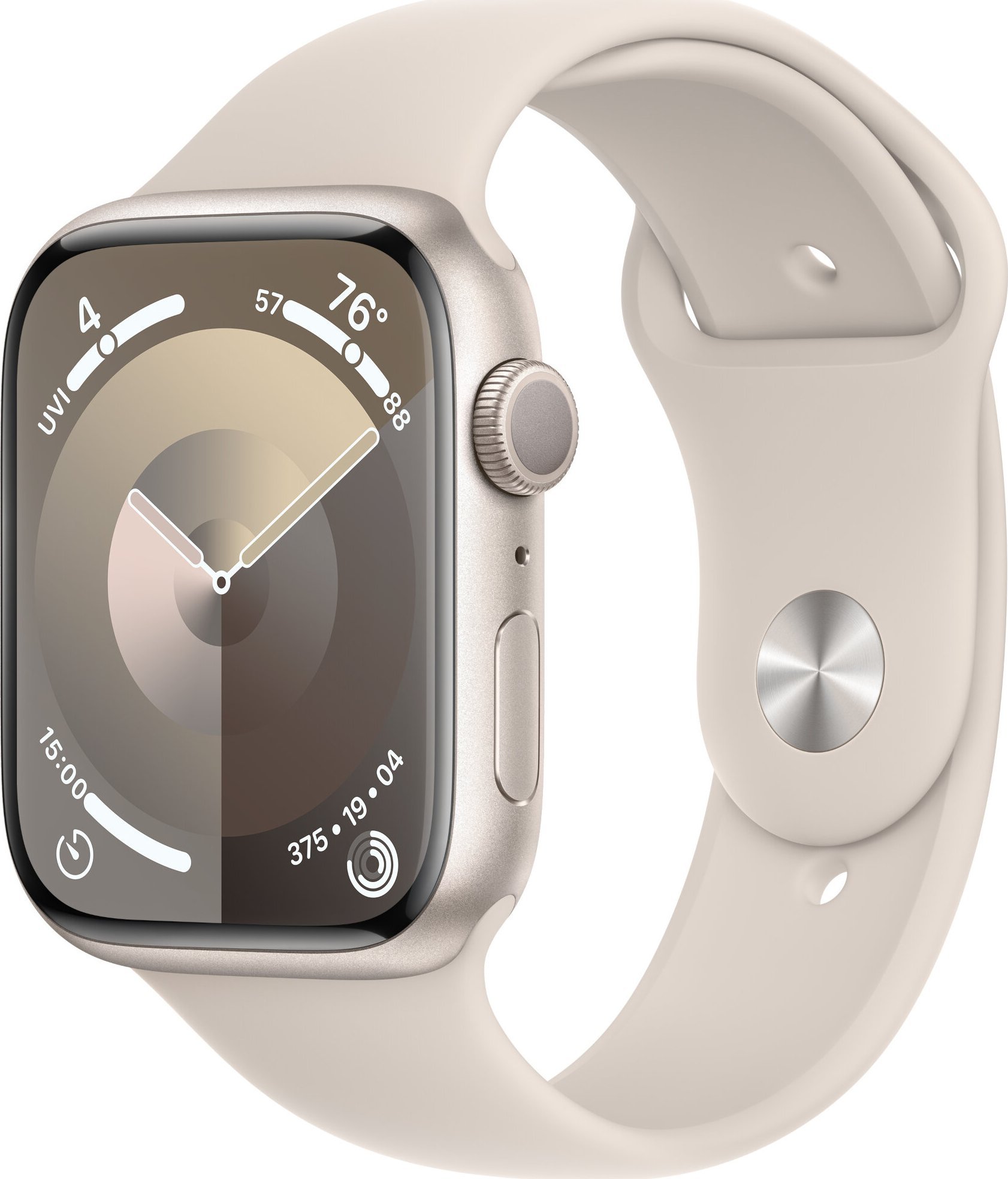Smartwatch Apple Watch 9 41mm GPS Starlight Alu Sport S/M Bezowy (MR8T3QR/A) 13119682 (195949029455) Viedais pulkstenis, smartwatch