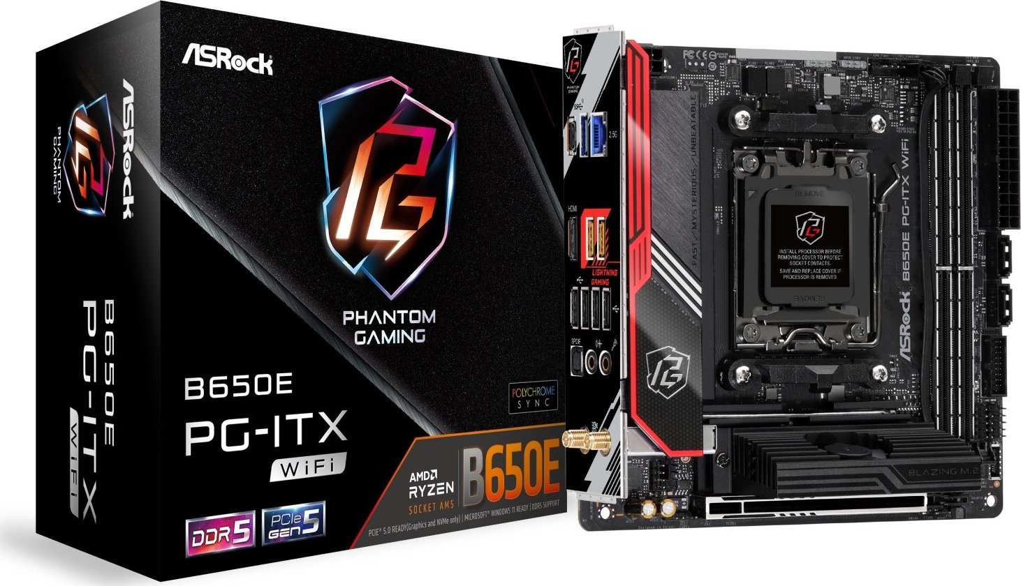 ASRock B650E PG-ITX WiFi Mini ITX  AM5 AMD B650 pamatplate, mātesplate