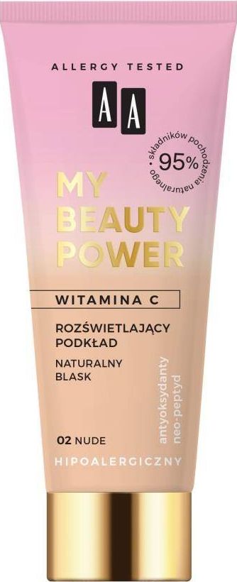 AA AA My Beauty Power rozswietlajacy podklad 02 Nude 30ml 5900116081960 (5900116081960) tonālais krēms