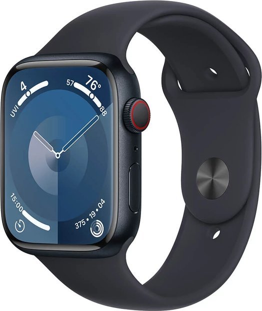 Watch Series 9 GPS + Cellular 45mm Midnight Aluminium Case with Midnight Sport Band - M/L Viedais pulkstenis, smartwatch