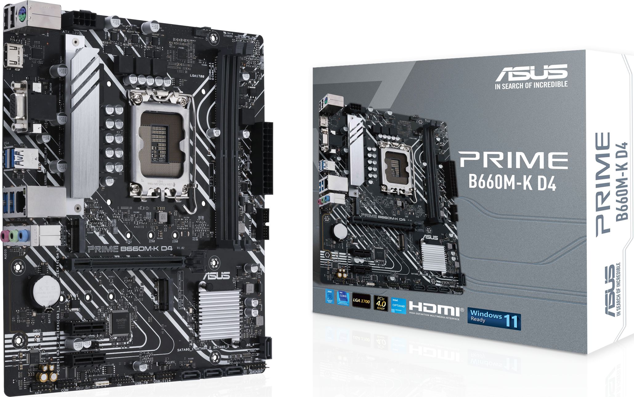 ASUS PRIME B660M-K D4 Intel B660 LGA 1700 micro ATX pamatplate, mātesplate