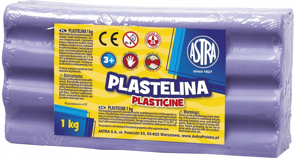 Astra Plastelina 1 kg jasnofioletowa (303111011) 303111011 (5900263030200) materiāli konstruktoriem