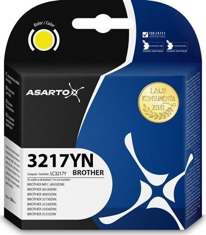 Asarto Ink for Brother 3217YN | LC3217Y | 550 pages | yellow kārtridžs