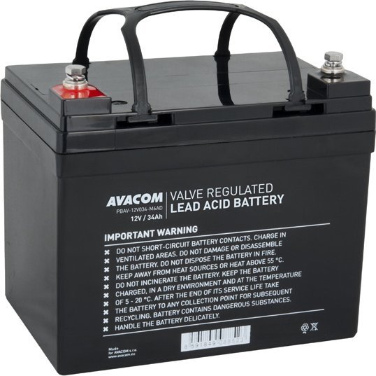 Avacom Bateria DeepCycle, 12V, 34Ah, PBAV-12V034-M6AD PBAV-12V034-M6AD (8591849088523) UPS aksesuāri