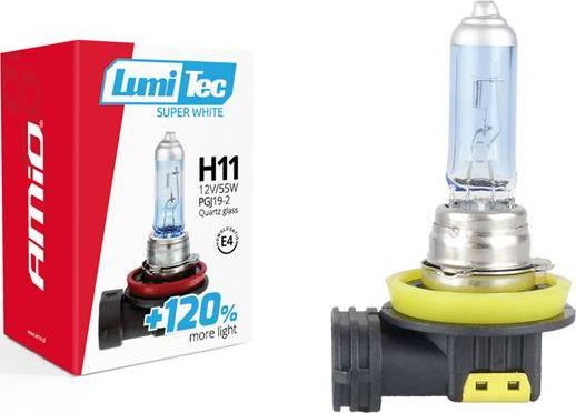 AMiO Zarowka halogenowa H11 12V 55W LumiTec SuperWhite +120% AMI-02139 (5903293021392) auto spuldze