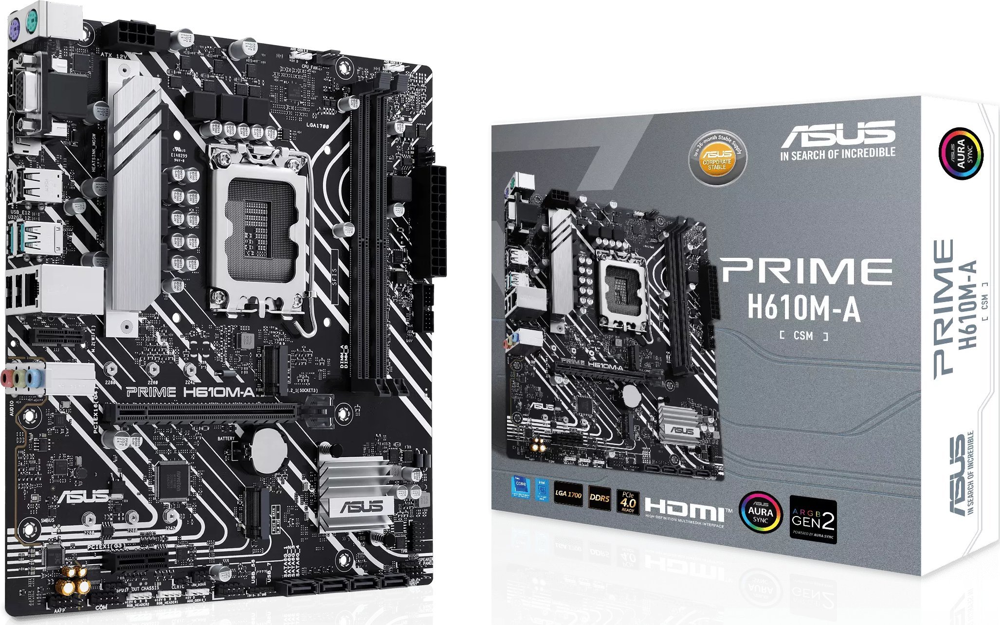 ASUS PRIME H610M-A-CSM LGA1700 2DDR4 MB pamatplate, mātesplate