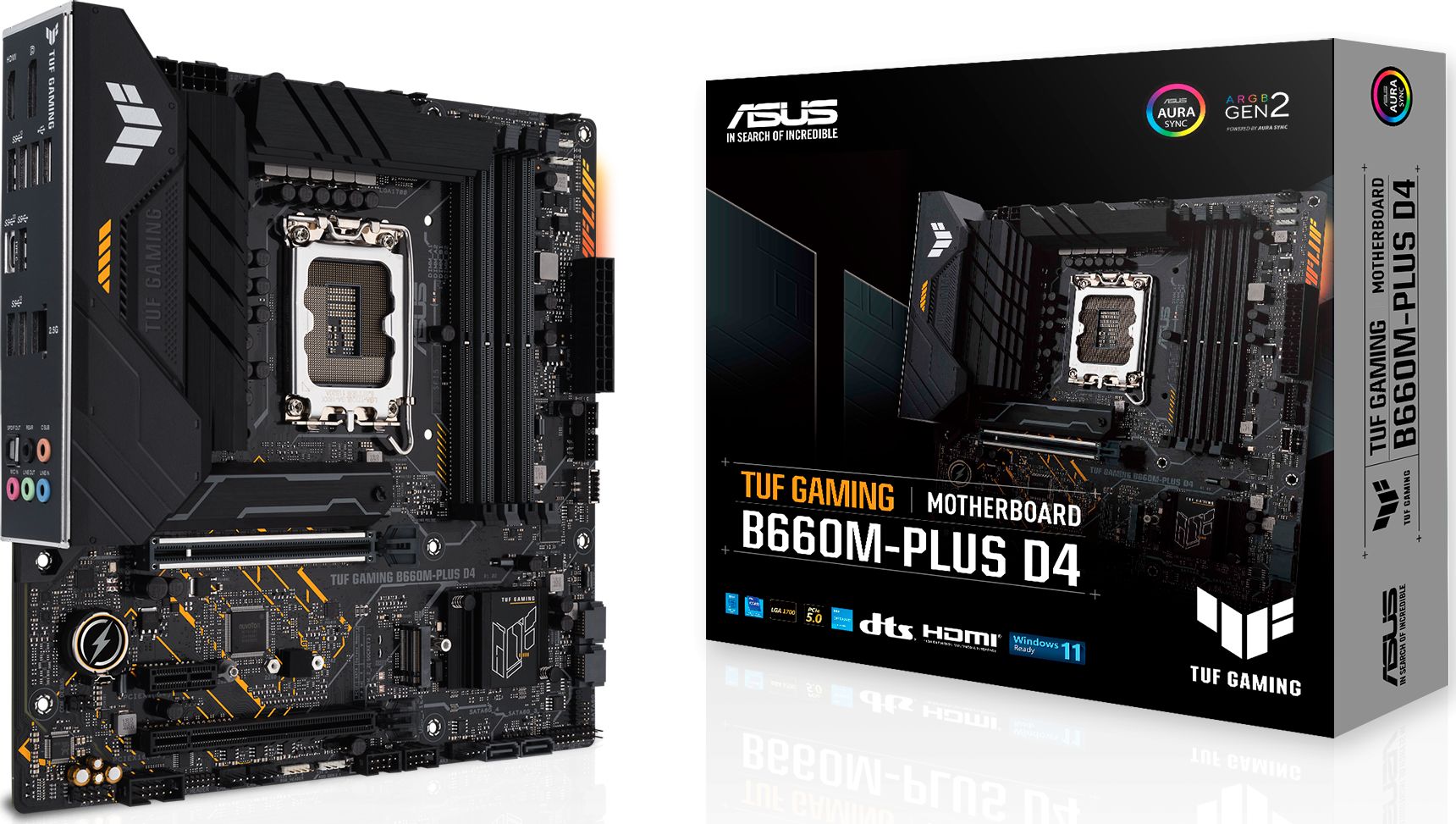 ASUS TUF Gaming B660M-Plus D4, Intel B660 Mainboard - Socket 1700, DDR4 pamatplate, mātesplate