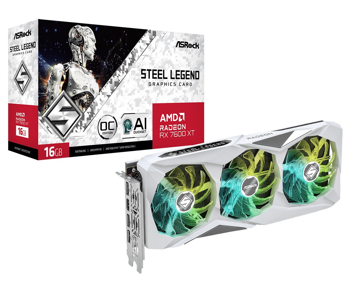 Asrock Steel Legend RX7600XT SL 16GO AMD Radeon RX 7600 XT 16 GB GDDR6 video karte