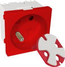 Alantec Modularne gniazdo elektryczne 2P+Z, 45x45, DATA z kluczem, czerwone ALANTEC - ALANTEC PZ017 (5904204401111) tīkla kabelis