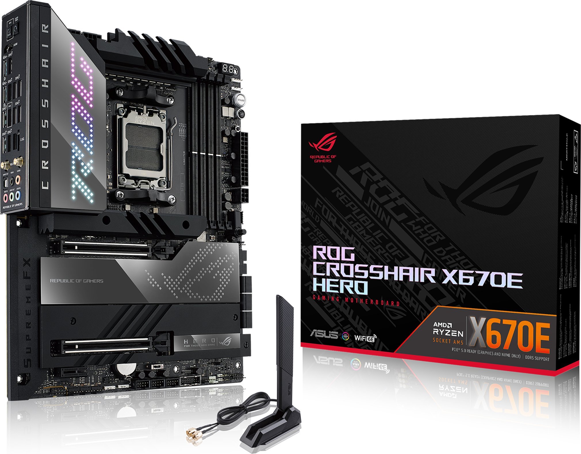 ROG CROSSHAIR X670E HERO pamatplate, mātesplate