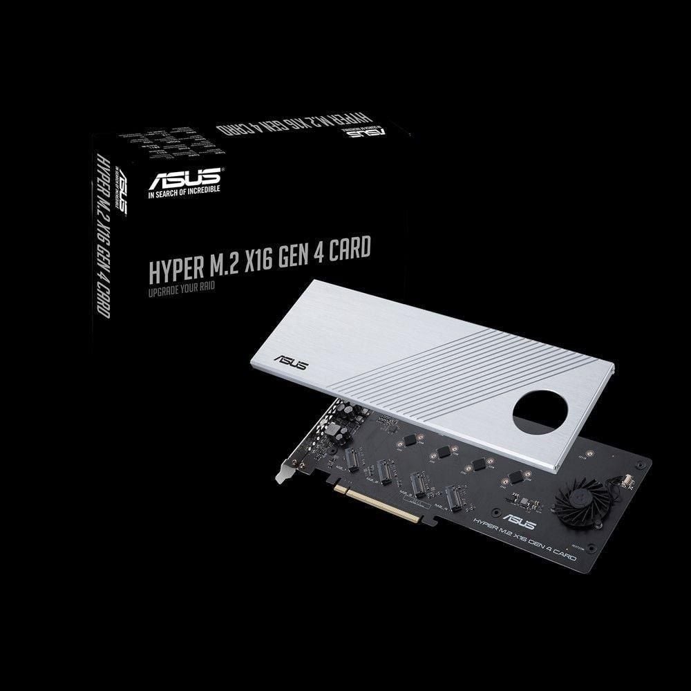 Asus Karta Hyper M.2x16 4 generacji (PCIe 4.0/3.0) aksesuārs datorkorpusiem