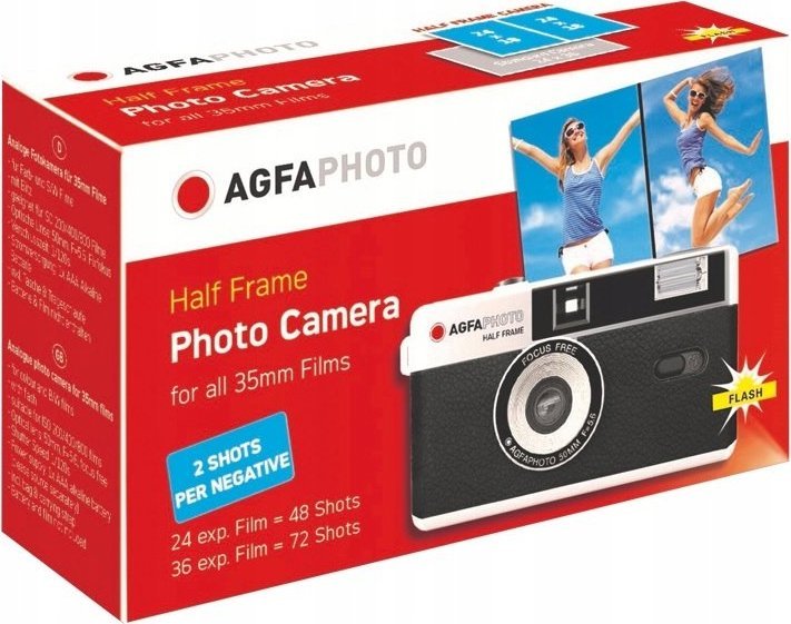 Aparat cyfrowy AgfaPhoto Agfa Aparat Analogowy 35mm Half Frame / Pol Klatki / Czarny SB7346 (4250255104404) Digitālā kamera