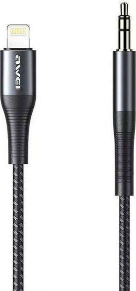 Kabel USB Awei Lightning - mini Jack 3.5 mm Czarny (6954284001052) 6954284001052 (6954284001052) USB kabelis
