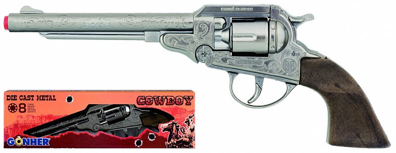 Gonher Cowboy revolver metal 8 rounds GONHER 88/0 Rotaļu ieroči