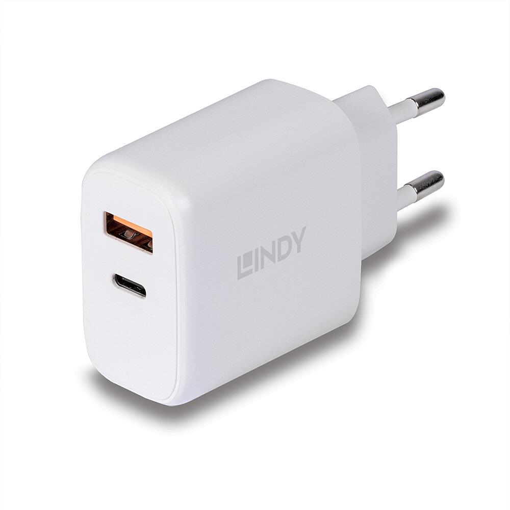 Lindy USB Type-A & C 30W charger iekārtas lādētājs