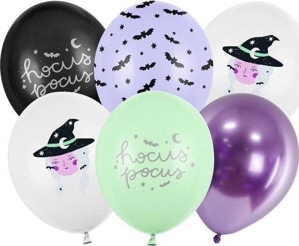 Party Deco Balony 30 cm, Witch, mix:1op./6szt. PARX2140 (5904555006621)