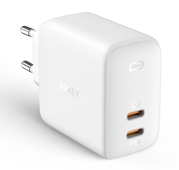 AUKEY PA-B4 White Omnia GaN Wall Charger 2xUSB iekārtas lādētājs