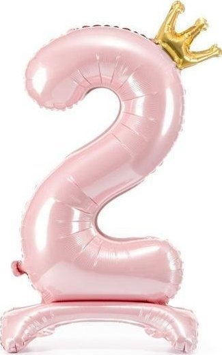 PartyDeco Stojacy balon foliowy 2 84cm jasny rozowy 512823 (5900779175693)