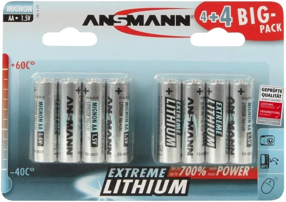 Ansmann 4+4 Ansmann Extreme Lithium AA Mignon LR 6 Big Pack (1512-0012) Baterija