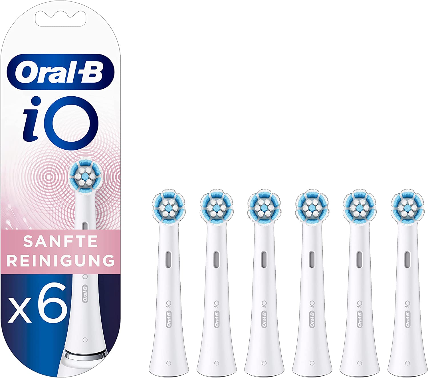 Oral-B iO Gentle Cleansing Set of 6, brush heads (white) mutes higiēnai