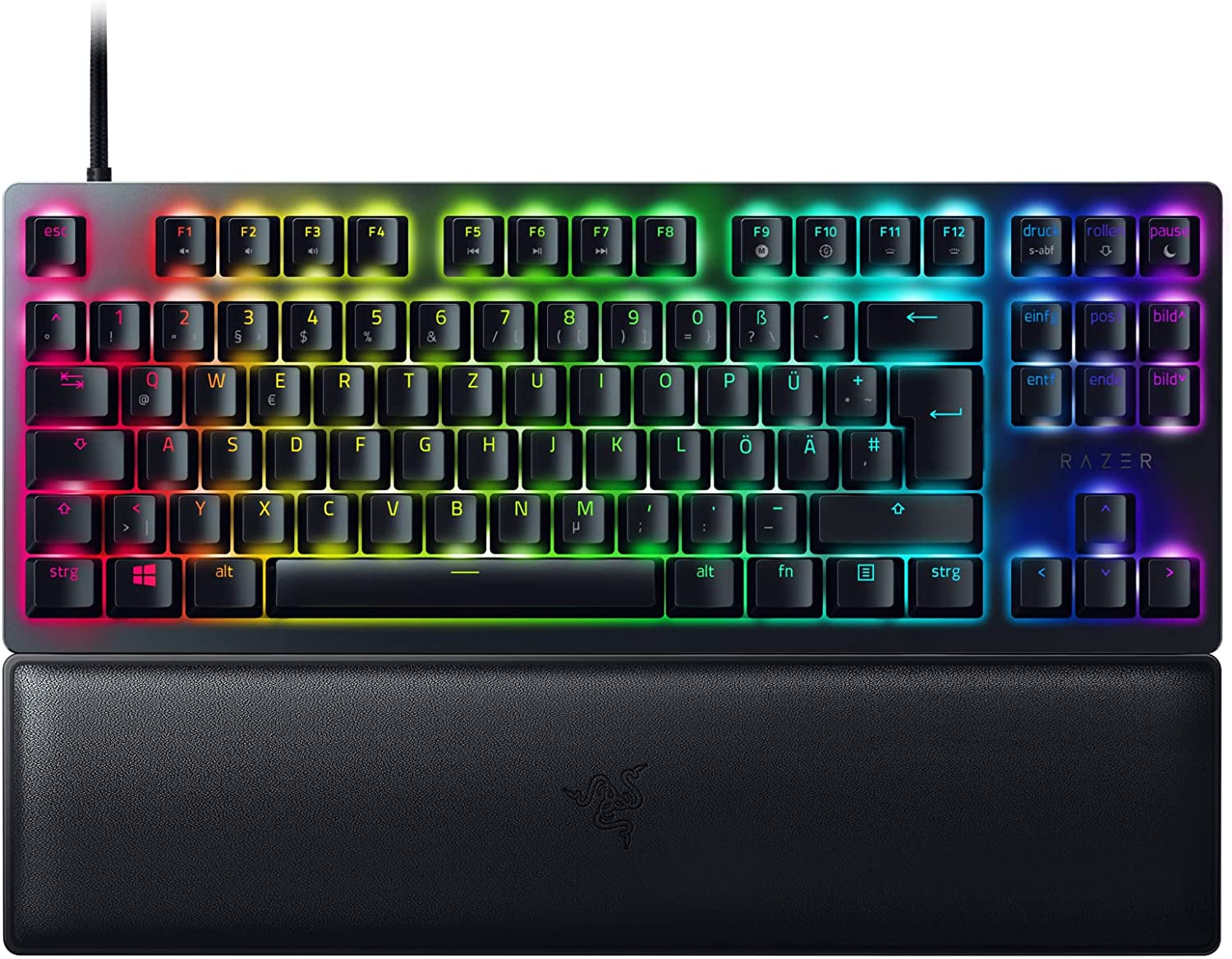 Razer Huntsman V2 TKL DE-Layout, Red Switch, schwarz klaviatūra