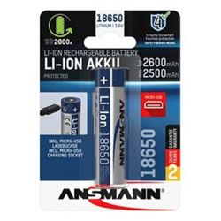 1 Ansmann Li-Ion 18650 2600mAh 3,6V Micro-USB         1307-0002 Baterija