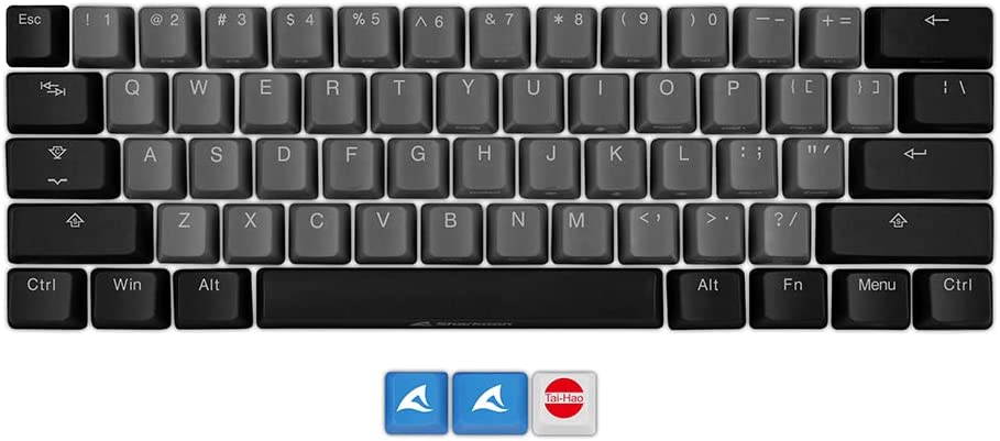 Sharkoon SKILLER SAC20 S4, keycap (black, 62 pieces, ANSI layout (US), for SKILLER SGK50 S4) 4044951037469 (4044951037469) klaviatūra