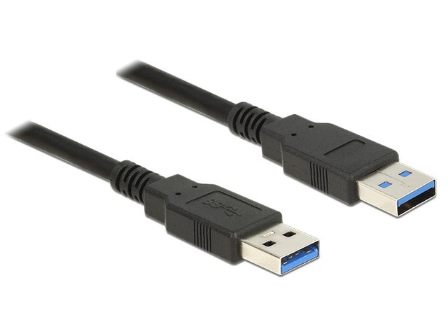 Cable USB 3.0 1.5m      AM-AM black USB kabelis