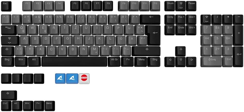 Sharkoon SKILLER SAC20, keycap (black, 115 pieces, ISO layout (DE)) 4044951037438 (4044951037438) klaviatūra