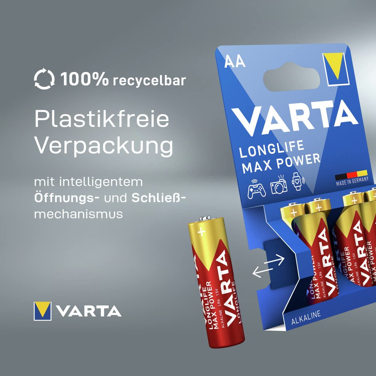 Varta Longlife Max Power AA, battery (4 pieces, AA) Baterija