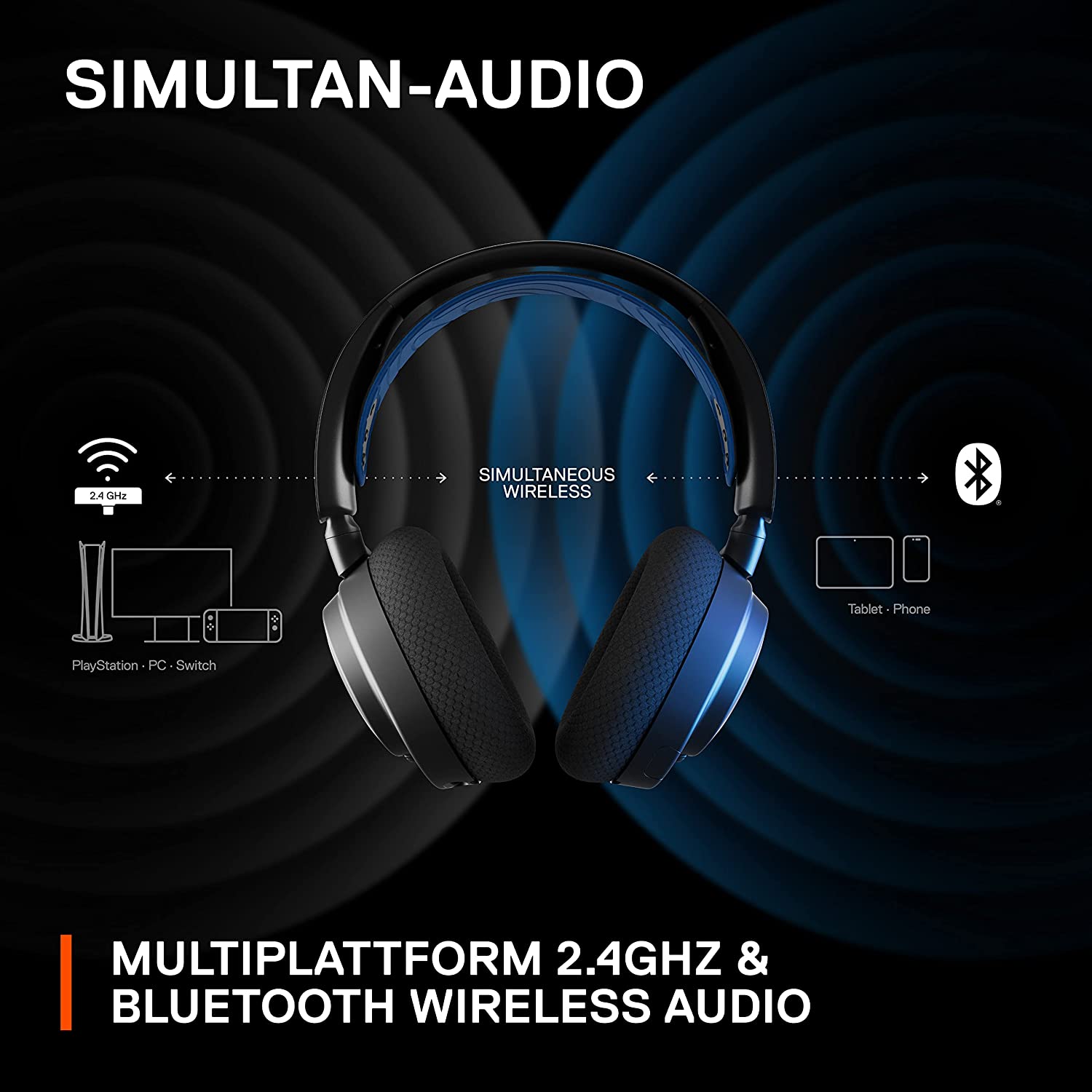 SteelSeries Arctis Nova 7P Over-Ear, Built-in microphone, Black, Noise canceling, Wireless austiņas