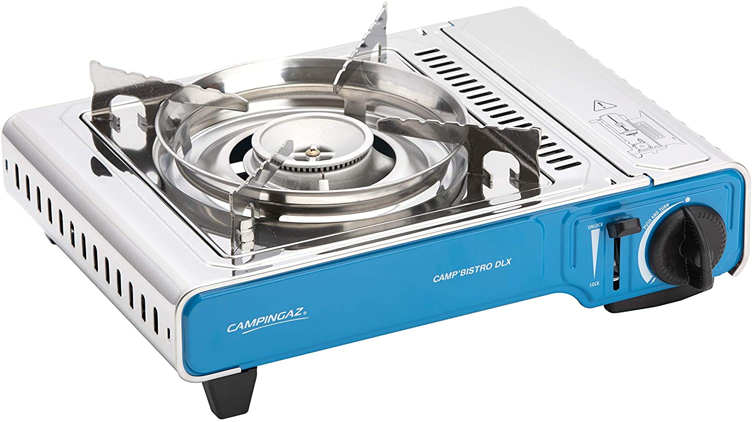 Campingaz Gas cooker CampBistro DLX (silver/blue, one-flame cooker)  