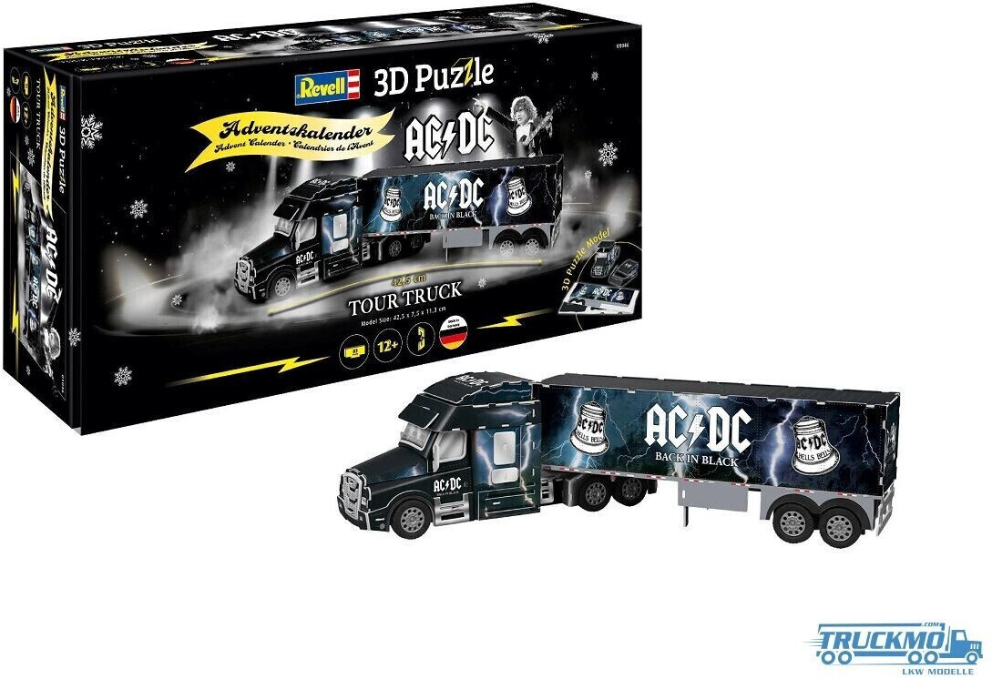 Revell 3D Puzzle Advent Calendar AC/DC Tour Truck (black/multicolored) 01046 (4009803010465) bērnu rotaļlieta