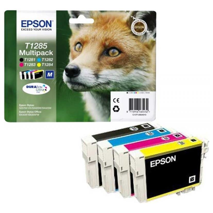 EPSON T1285 ink cartridge black + tri-co biroja tehnikas aksesuāri