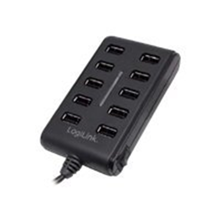 LOGILINK - 10-Port USB2.0 Hub with switch ON / OFF USB centrmezgli