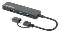 MANHATTAN 4-Port USB 3.0 Typ-C / Typ-A Kombi-Hub schwarz USB centrmezgli