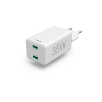 Hama Quick Charger  USB-C 35W PD/QC, 2xUSB-C, white 201694